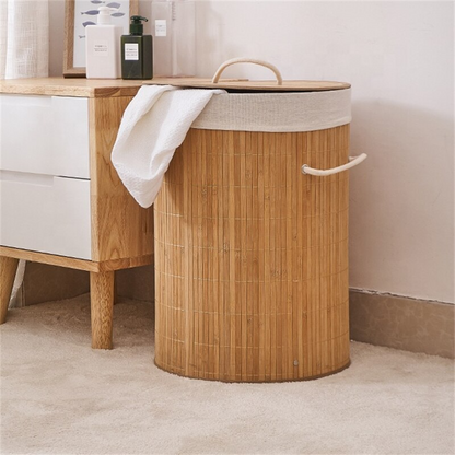 Panier à linge en bambou naturel