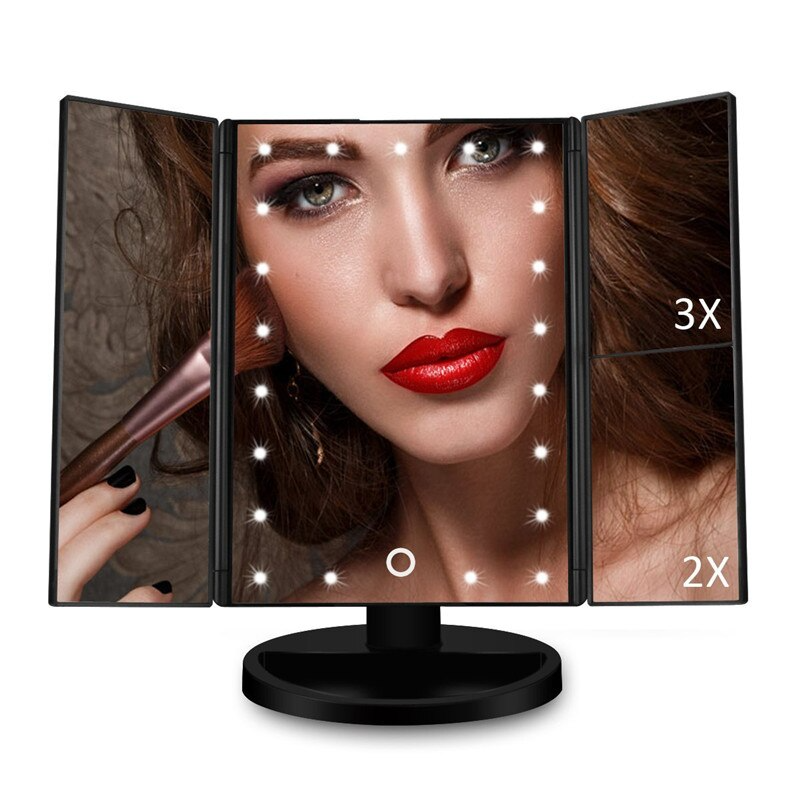 LED Miroir de maquillage à tactile grossissant