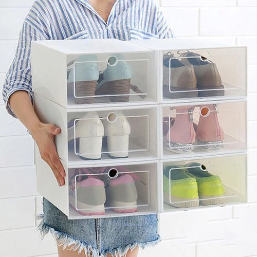 4 paquets de stockage de chaussures transparents en vrac