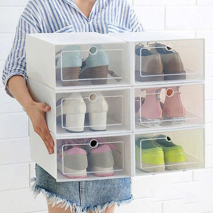 4 paquets de stockage de chaussures transparents en vrac