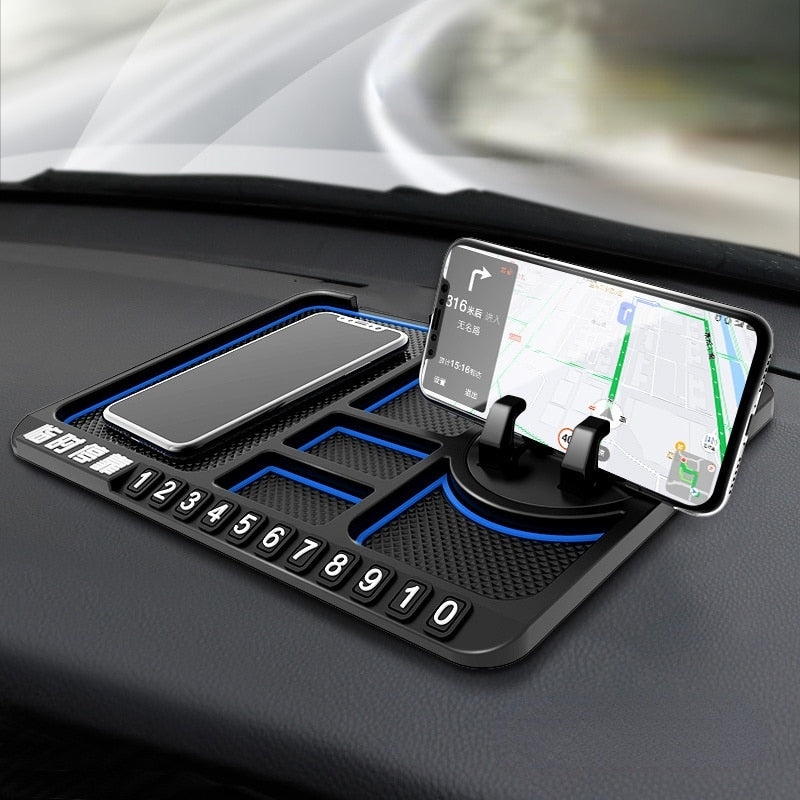 Support de téléphone de Voiture 4 en 1 Tableau de Bord de Voiture Antidérapant