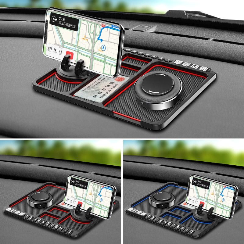 Support de téléphone de Voiture 4 en 1 Tableau de Bord de Voiture Antidérapant
