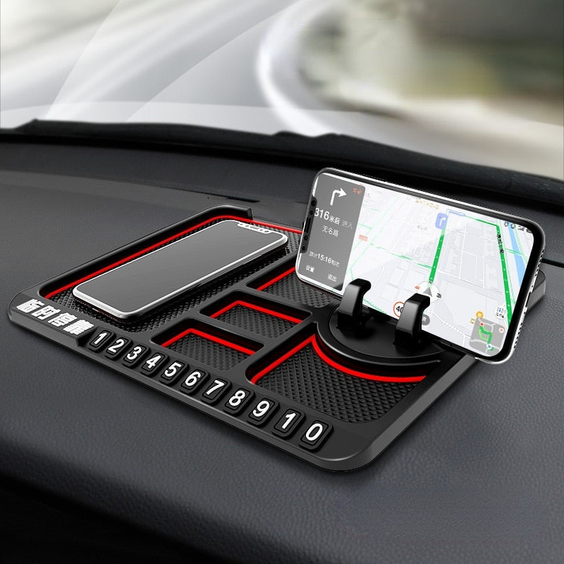 Support de téléphone de Voiture 4 en 1 Tableau de Bord de Voiture Antidérapant